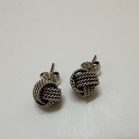 Tiffany & Co. Silver Twisted Knot Earrings - Picture 3 of 3